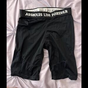 A**holes live forever black biker shorts size M